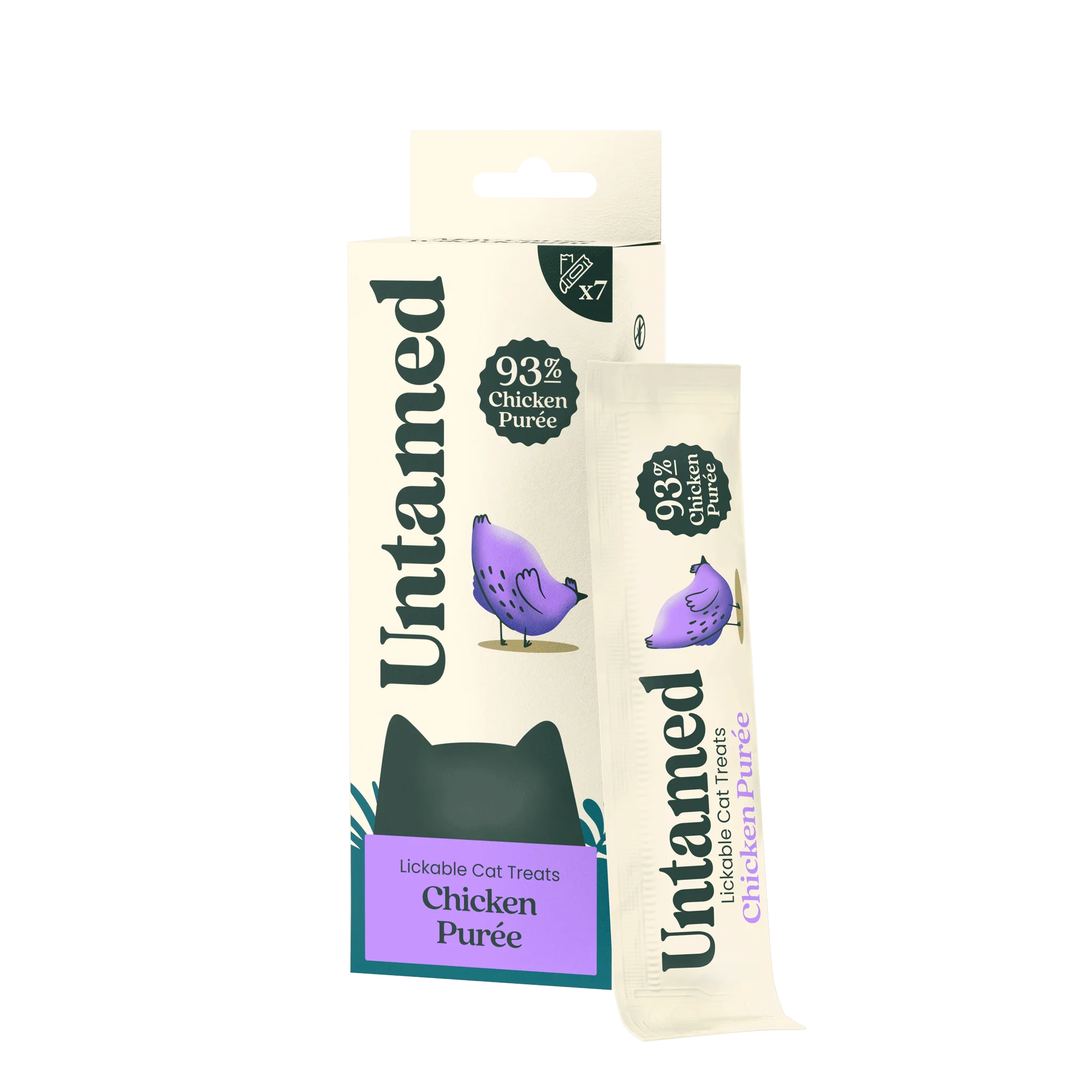 Chicken Puree Lickable Cat Treats 7x15g - Image 2