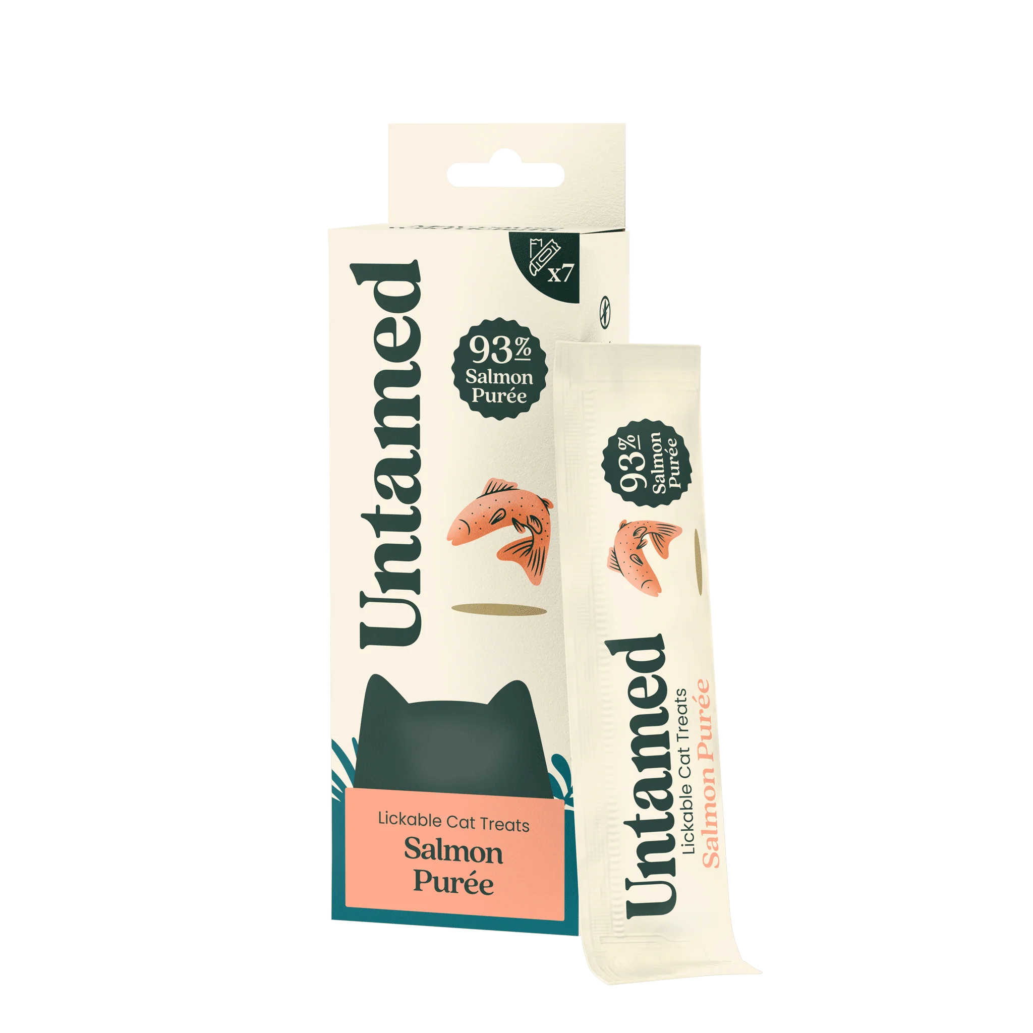 Salmon Puree Lickable Cat Treats 7x15g - Image 2